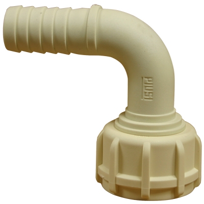 90 Degree Socket 3/4&quot; Barb x 1&quot; BSP (F) Plastic Fitting for DEF