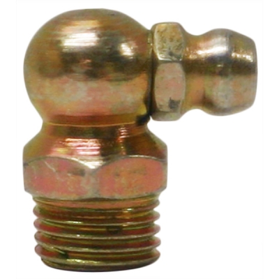 Metric 10 x 1 Taper, 90 Degree, .75&quot; Long, Grease Fitting
