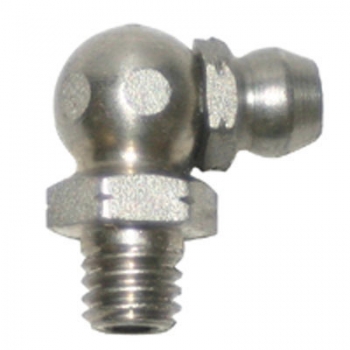 Metric 6 x 1 Taper, 90 Degree, .71&quot; Long, Stainless Steel Grease Fitting