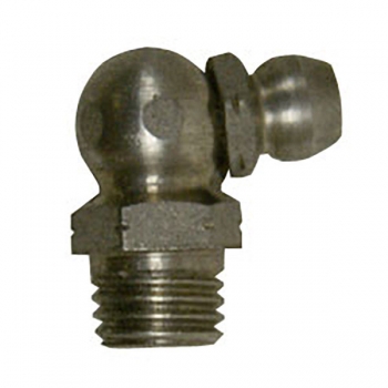 Metric 8 x 1 Taper, 90 Degree, .7&quot; Long, Stainless Steel Grease Fitting