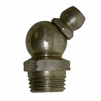 Metric 10 x 1 Taper, 45 Degree, .91&quot; Long, Stainless Steel Grease Fitting