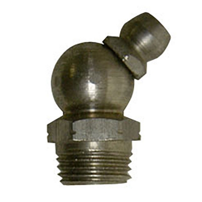 Metric 10 x 1 Taper, 45 Degree, .91&quot; Long, Stainless Steel Grease Fitting